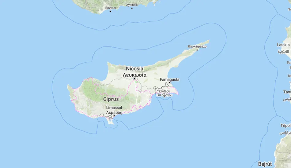 Akrotíri és Dekélia térképe
