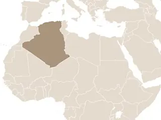 Algéria elhelyezkedése Északnyugat-Afrikában