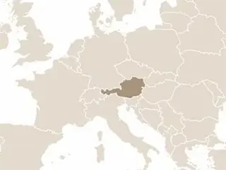 Ausztria elhelyezkedése Közép-Európában