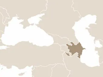 Azerbajdzsán elhelyezkedése Délnyugat-Ázsiában