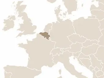 Belgium elhelyezkedése Nyugat-Európában