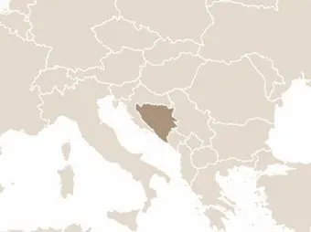 Bosznia-Hercegovina elhelyezkedése Délkelet-Európában