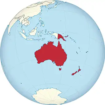Ausztrália és Óceánia a Földön