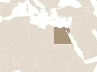 Egyiptom elhelyezkedése Afrikában és Ázsiában