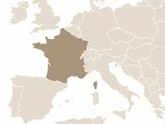 Franciaország elhelyezkedése Nyugat-Európában
