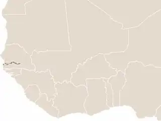 Gambia elhelyezkedése