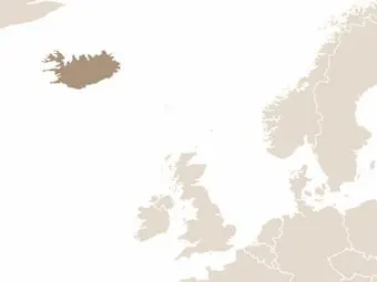 Izland elhelyezkedése Észak-Európában
