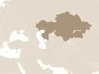 Kazahsztán elhelyezkedése Közép-Ázsiában