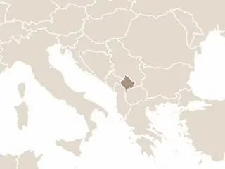 Koszovó elhelyezkedése a Balkán-félszigeten