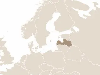 Lettország elhelyezkedése Kelet-Európában