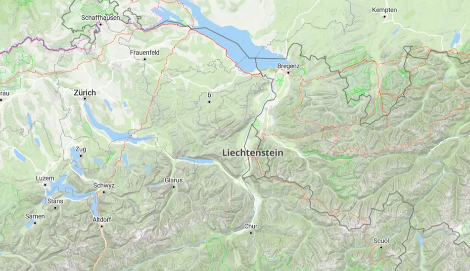 Liechtenstein térképe