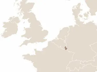 Luxemburg elhelyezkedése Nyugat-Európában