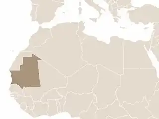 Mauritánia elhelyezkedése