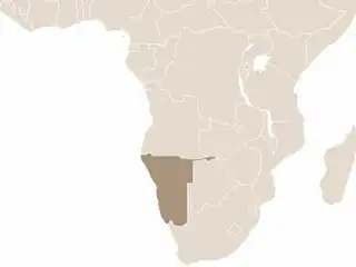 Namíbia elhelyezkedése