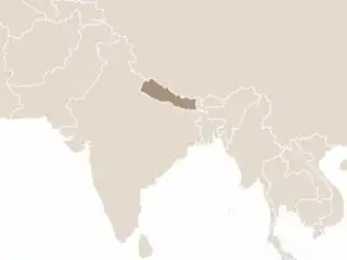 Nepál elhelyezkedése