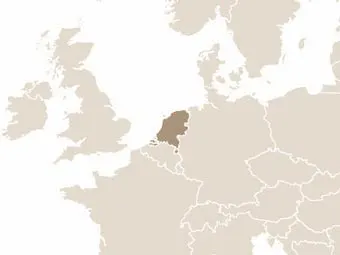 Hollandia elhelyezkedése Nyugat-Európában