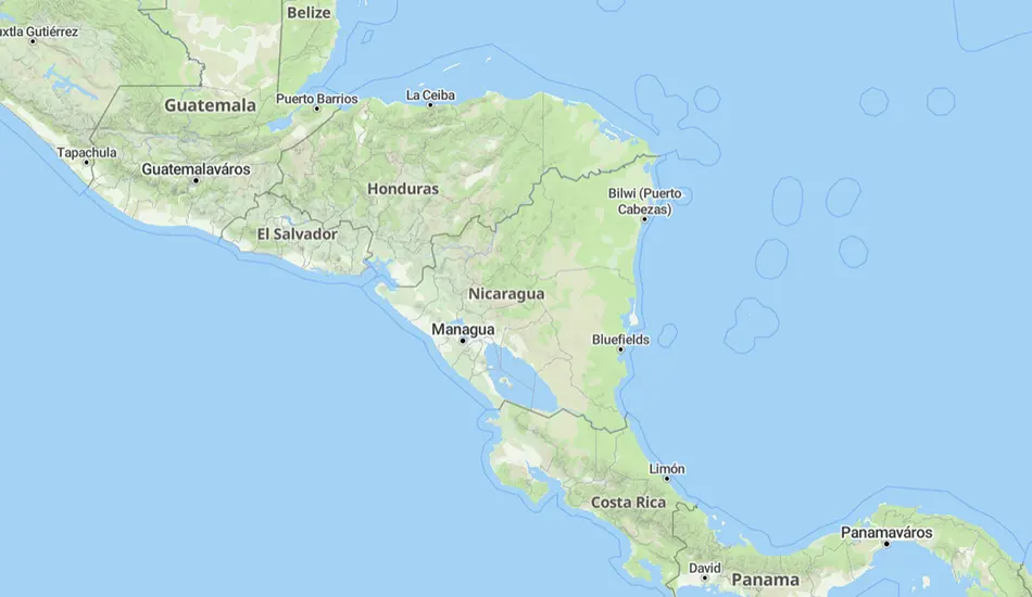 Nicaragua térképe
