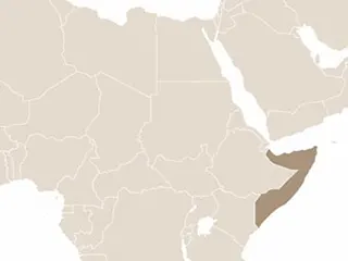 Szomália elhelyezkedése Kelet-Afrikában