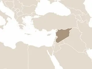 Szíria elhelyezkedése a Közel-Keleten