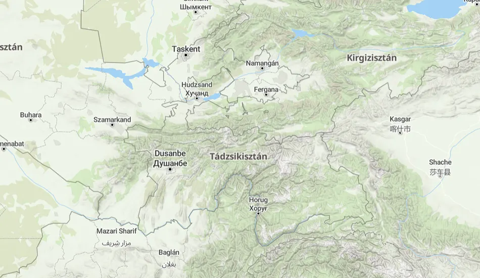 Tádzsikisztán térképe