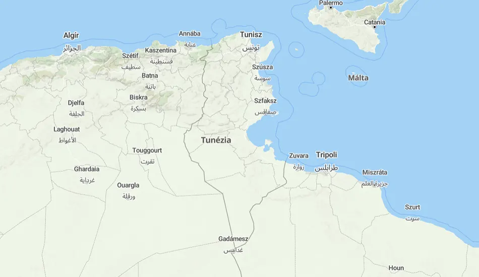 Tunézia térképe