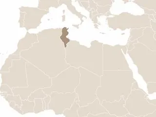 Tunézia elhelyezkedése Észak-Afrikában