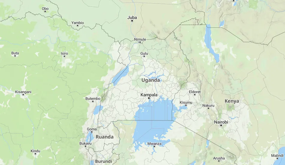 Uganda térképe