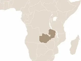 Zambia elhelyezkedése Dél-Afrikában