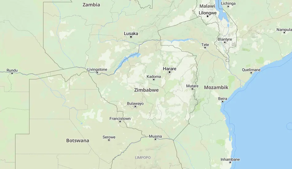 Zimbabwe térképe