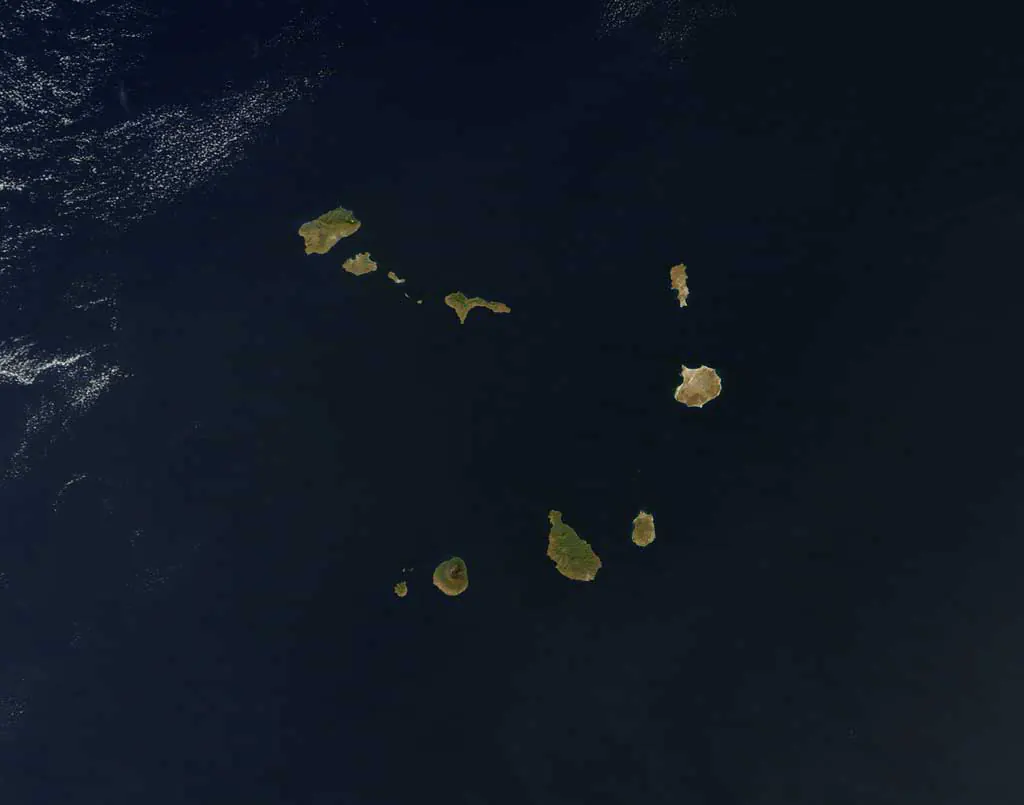 A Zöld-foki szigetek, légifelvétel